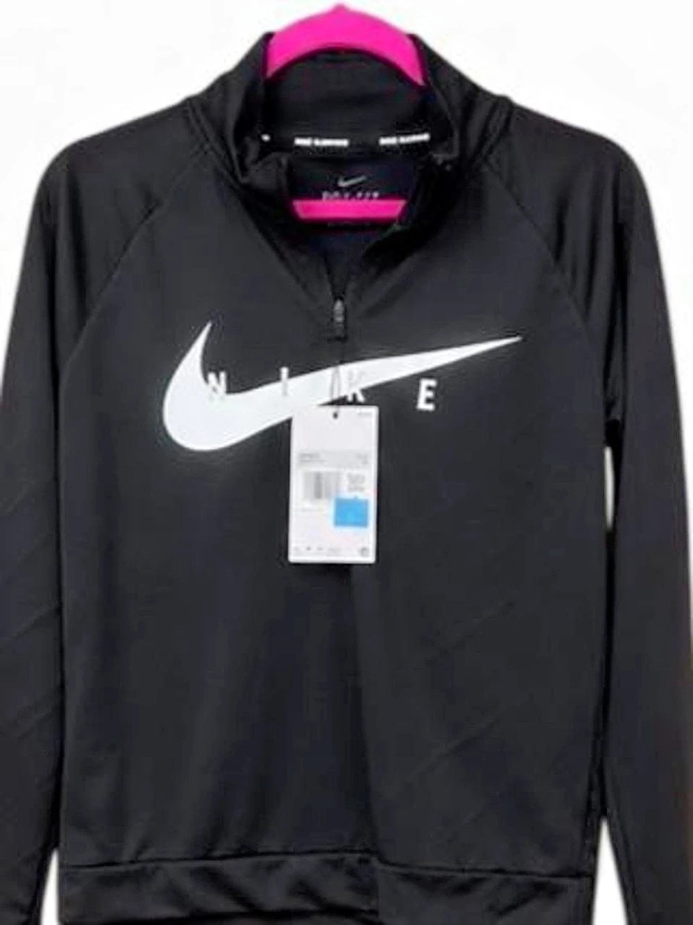 Nike Dri-FIT Swoosh Half-Zip Running Top Women's Black & White XS